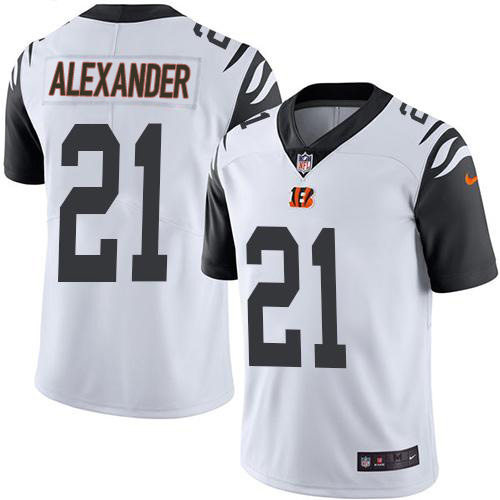Nike Bengals #21 Mackensie Alexander White Men's Stitched NFL Limited Rush Jersey Nike Bengals #21 Mackensie Alexander White Men's Stitched NFL Limited Rush Jersey