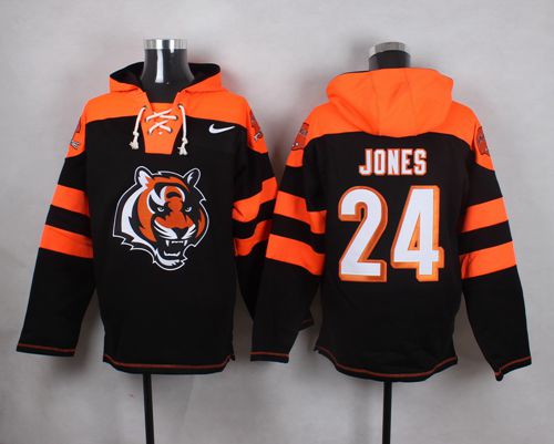 Nike Bengals #24 Adam Jones Black Player Pullover NFL Hoodie Nike Bengals #24 Adam Jones Black Player Pullover NFL Hoodie