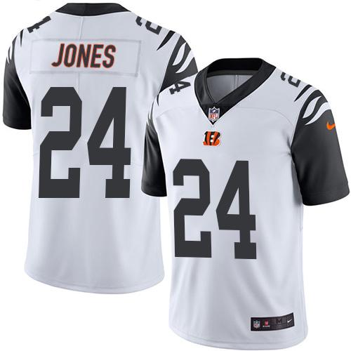 Nike Bengals #24 Adam Jones White Men's Stitched NFL Limited Rush Jersey Nike Bengals #24 Adam Jones White Men's Stitched NFL Limited Rush Jersey