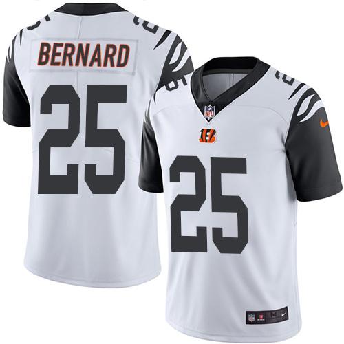 Nike Bengals #25 Giovani Bernard White Men's Stitched NFL Limited Rush Jersey Nike Bengals #25 Giovani Bernard White Men's Stitched NFL Limited Rush Jersey