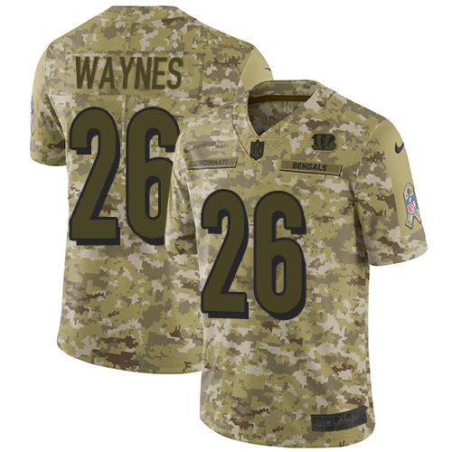 Nike Bengals #26 Trae Waynes Camo Men's Stitched NFL Limited 2018 Salute To Service Jersey Nike Bengals #26 Trae Waynes Camo Men's Stitched NFL Limited 2018 Salute To Service Jersey