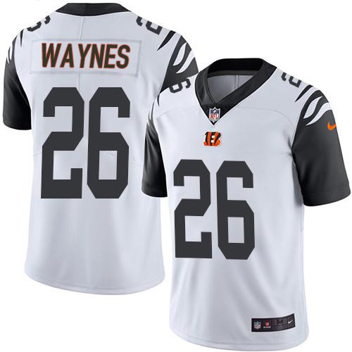 Nike Bengals #26 Trae Waynes White Men's Stitched NFL Limited Rush Jersey Nike Bengals #26 Trae Waynes White Men's Stitched NFL Limited Rush Jersey