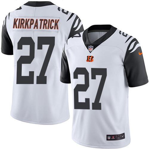 Nike Bengals #27 Dre Kirkpatrick White Men's Stitched NFL Limited Rush Jersey Nike Bengals #27 Dre Kirkpatrick White Men's Stitched NFL Limited Rush Jersey