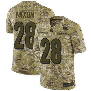 Nike Bengals #28 Joe Mixon Camo Men's Stitched NFL Limited 2018 Salute To Service Jersey Nike Bengals #28 Joe Mixon Camo Men's Stitched NFL Limited 2018 Salute To Service Jersey