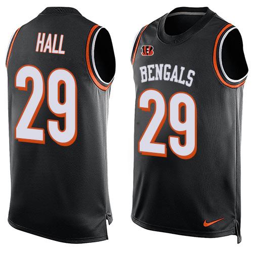 Nike Bengals #29 Leon Hall Black Team Color Men's Stitched NFL Limited Tank Top Jersey