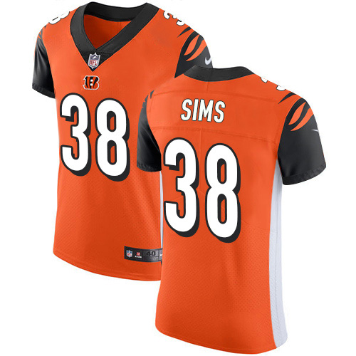 Nike Bengals #38 LeShaun Sims Orange Alternate Men's Stitched NFL New Elite Jersey Nike Bengals #38 LeShaun Sims Orange Alternate Men's Stitched NFL New Elite Jersey