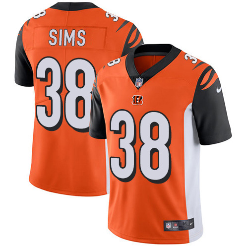Nike Bengals #38 LeShaun Sims Orange Alternate Men's Stitched NFL Vapor Untouchable Limited Jersey Nike Bengals #38 LeShaun Sims Orange Alternate Men's Stitched NFL Vapor Untouchable Limited Jersey