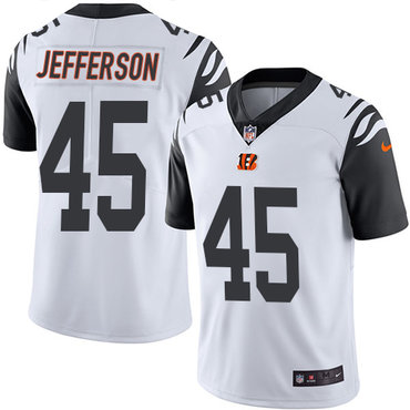 Nike Bengals #45 Malik Jefferson White Men's Stitched NFL Limited Rush Jersey Nike Bengals #45 Malik Jefferson White Men's Stitched NFL Limited Rush Jersey