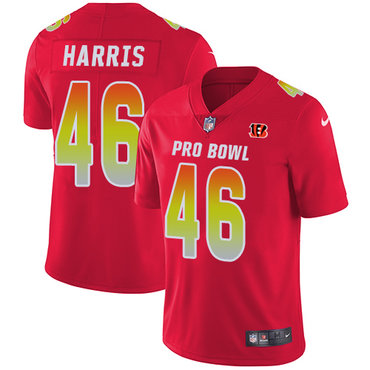 Nike Bengals #46 Clark Harris Red Men's Stitched NFL Limited AFC 2018 Pro Bowl Jersey Nike Bengals #46 Clark Harris Red Men's Stitched NFL Limited AFC 2018 Pro Bowl Jersey