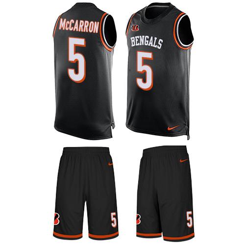 Nike Bengals #5 AJ McCarron Black Team Color Men's Stitched NFL Limited Tank Top Suit Jersey Nike Bengals #5 AJ McCarron Black Team Color Men's Stitched NFL Limited Tank Top Suit Jersey