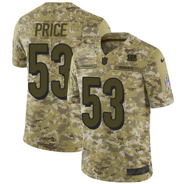 Nike Bengals #53 Billy Price Camo Youth Stitched NFL Limited 2018 Salute to Service Jersey Nike Bengals #53 Billy Price Camo Youth Stitched NFL Limited 2018 Salute to Service Jersey