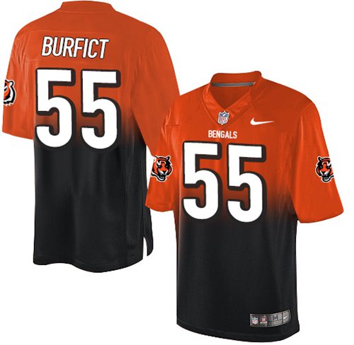 Nike Bengals #55 Vontaze Burfict Orange Black Men's Stitched NFL Elite Fadeaway Fashion Jersey Nike Bengals #55 Vontaze Burfict Orange Black Men's Stitched NFL Elite Fadeaway Fashion Jersey