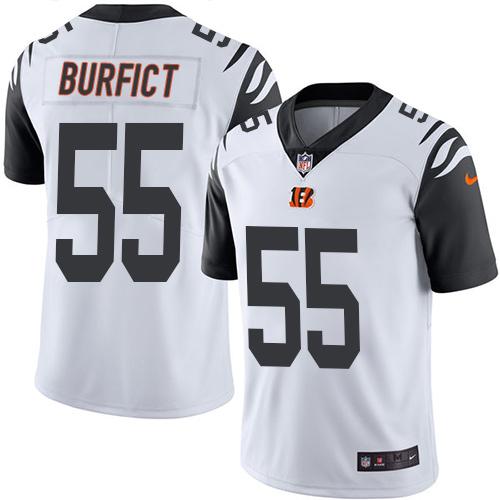 Nike Bengals #55 Vontaze Burfict White Men's Stitched NFL Limited Rush Jersey Nike Bengals #55 Vontaze Burfict White Men's Stitched NFL Limited Rush Jersey