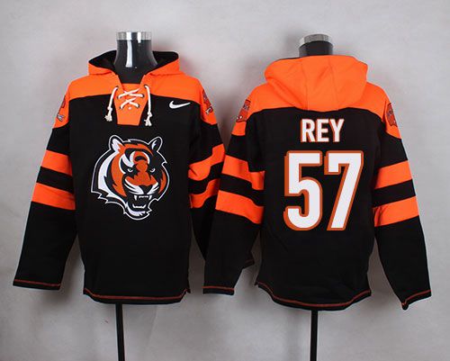 Nike Bengals #57 Vincent Rey Black Player Pullover NFL Hoodie Nike Bengals #57 Vincent Rey Black Player Pullover NFL Hoodie