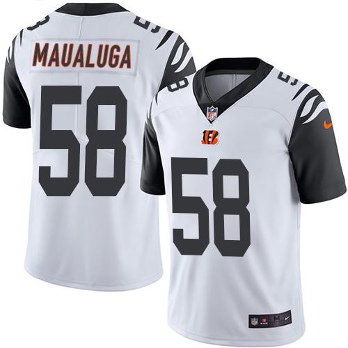 Nike Bengals #58 Rey Maualuga White Men's Stitched NFL Limited Rush Jersey Nike Bengals #58 Rey Maualuga White Men's Stitched NFL Limited Rush Jersey