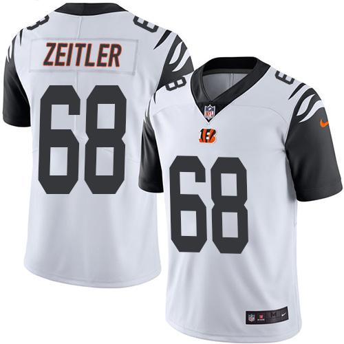 Nike Bengals #68 Kevin Zeitler White Men's Stitched NFL Limited Rush Jersey Nike Bengals #68 Kevin Zeitler White Men's Stitched NFL Limited Rush Jersey