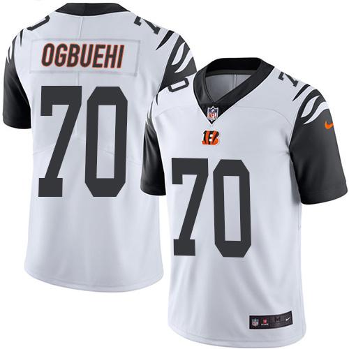 Nike Bengals #70 Cedric Ogbuehi White Men's Stitched NFL Limited Rush Jersey Nike Bengals #70 Cedric Ogbuehi White Men's Stitched NFL Limited Rush Jersey