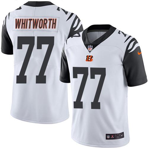 Nike Bengals #77 Andrew Whitworth White Men's Stitched NFL Limited Rush Jersey Nike Bengals #77 Andrew Whitworth White Men's Stitched NFL Limited Rush Jersey
