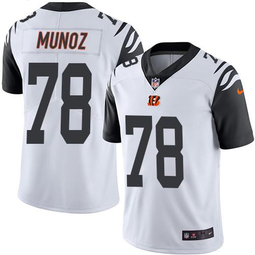 Nike Bengals #78 Anthony Munoz White Men's Stitched NFL Limited Rush Jersey Nike Bengals #78 Anthony Munoz White Men's Stitched NFL Limited Rush Jersey