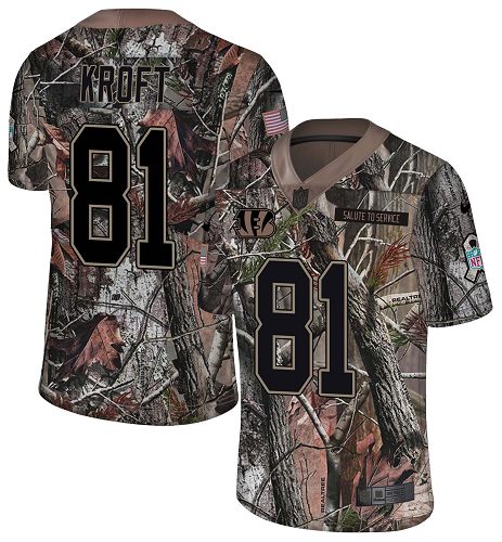 Nike Bengals #81 Tyler Kroft Camo Men's Stitched NFL Limited Rush Realtree Jersey