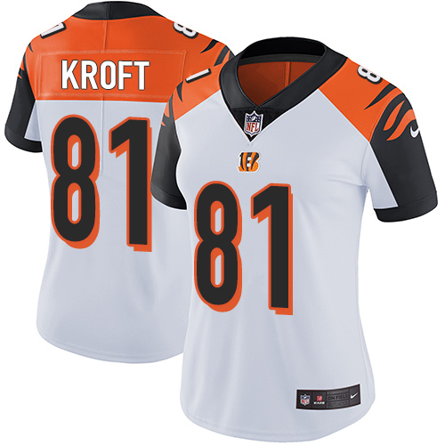 Nike Bengals #81 Tyler Kroft White Women's Stitched NFL Vapor Untouchable Limited Jersey