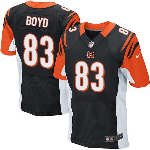 Nike Bengals #83 Tyler Boyd Black Team Color Men's Stitched NFL Elite Jersey Nike Bengals #83 Tyler Boyd Black Team Color Men's Stitched NFL Elite Jersey