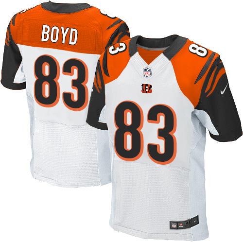Nike Bengals #83 Tyler Boyd White Men's Stitched NFL Elite Jersey Nike Bengals #83 Tyler Boyd White Men's Stitched NFL Elite Jersey