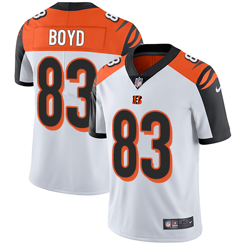Nike Bengals #83 Tyler Boyd White Men's Stitched NFL Vapor Untouchable Limited Jersey Nike Bengals #83 Tyler Boyd White Men's Stitched NFL Vapor Untouchable Limited Jersey
