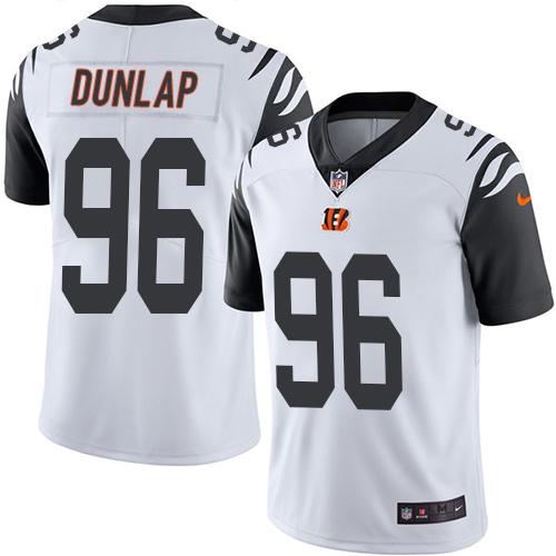 Nike Bengals #96 Carlos Dunlap White Men's Stitched NFL Limited Rush Jersey Nike Bengals #96 Carlos Dunlap White Men's Stitched NFL Limited Rush Jersey