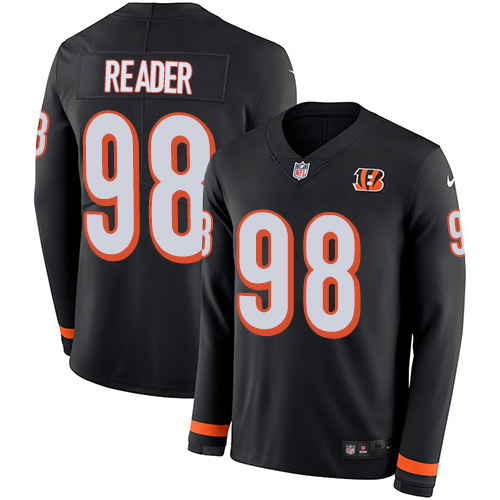 Nike Bengals #98 D.J. Reader Black Team Color Men's Stitched NFL Limited Therma Long Sleeve Jersey Nike Bengals #98 D.J. Reader Black Team Color Men's Stitched NFL Limited Therma Long Sleeve Jersey
