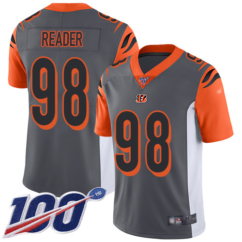 Nike Bengals #98 D.J. Reader Silver Men's Stitched NFL Limited Inverted Legend 100th Season Jersey Nike Bengals #98 D.J. Reader Silver Men's Stitched NFL Limited Inverted Legend 100th Season Jersey