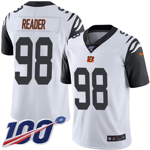 Nike Bengals #98 D.J. Reader White Men's Stitched NFL Limited Rush 100th Season Jersey Nike Bengals #98 D.J. Reader White Men's Stitched NFL Limited Rush 100th Season Jersey
