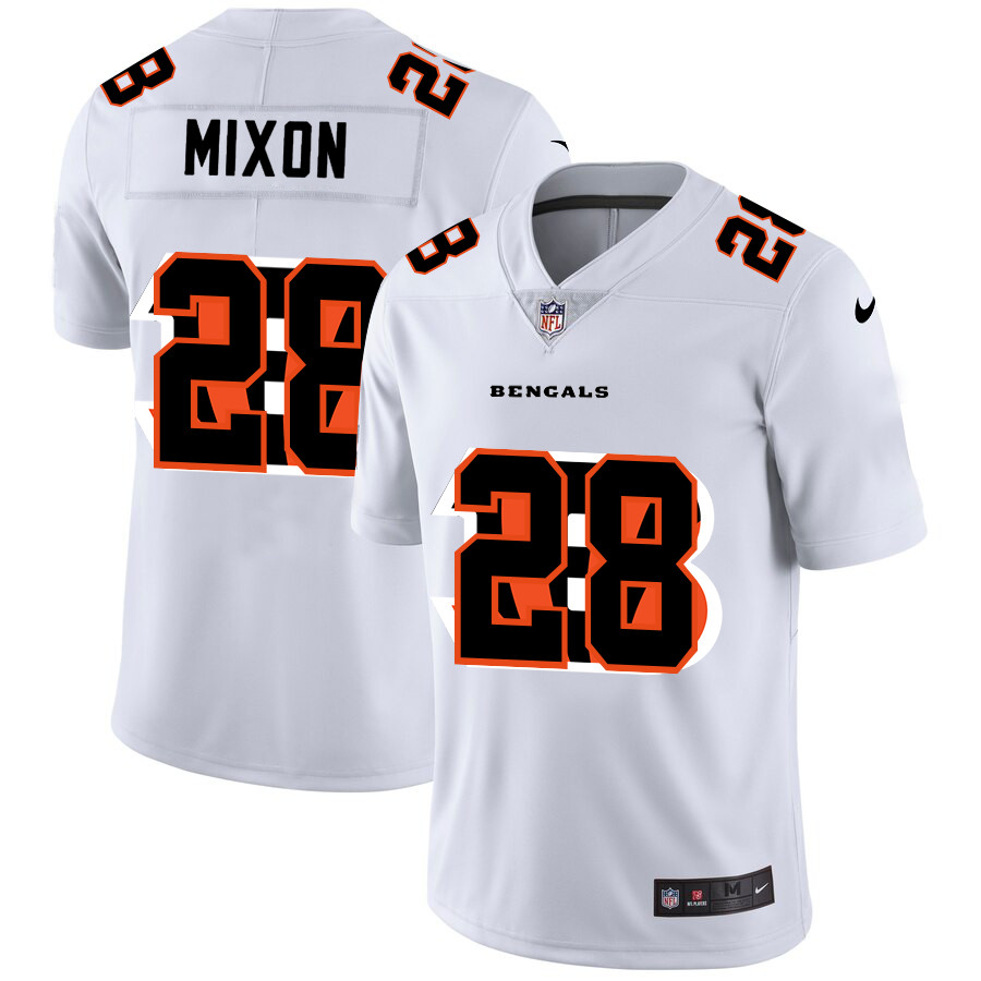 Nike Bengals 28 Joe Mixon White Shadow Logo Limited Jersey Nike Bengals 28 Joe Mixon White Shadow Logo Limited Jersey