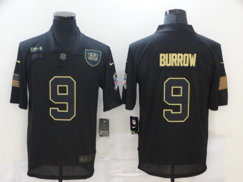 Nike Bengals 9 Joe Burrow Black 2020 Salute To Service Limited Jersey Nike Bengals 9 Joe Burrow Black 2020 Salute To Service Limited Jersey
