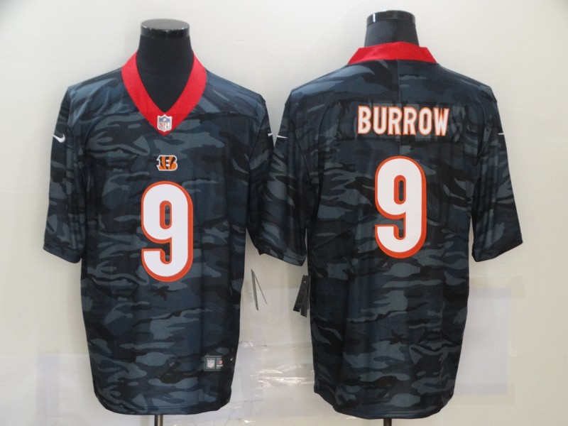 Nike Bengals 9 Joe Burrow Black Camo Limited Jersey Nike Bengals 9 Joe Burrow Black Camo Limited Jersey