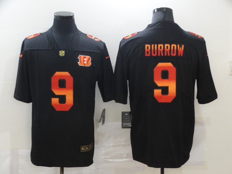 Nike Bengals 9 Joe Burrow Black Colorful Fashion Limited Jersey Nike Bengals 9 Joe Burrow Black Colorful Fashion Limited Jersey