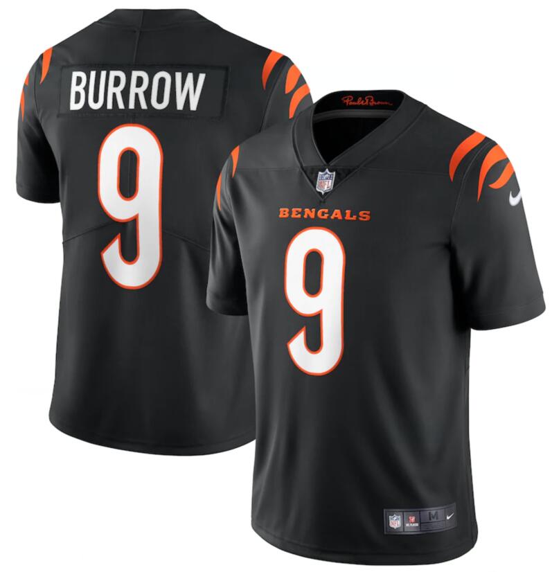Nike Bengals 9 Joe Burrow Black Vapor Limited Jersey Nike Bengals 9 Joe Burrow Black Vapor Limited Jersey