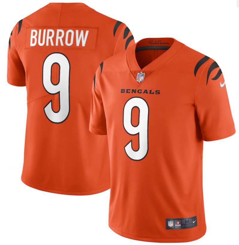 Nike Bengals 9 Joe Burrow Orange Vapor Limited Jersey Nike Bengals 9 Joe Burrow Orange Vapor Limited Jersey