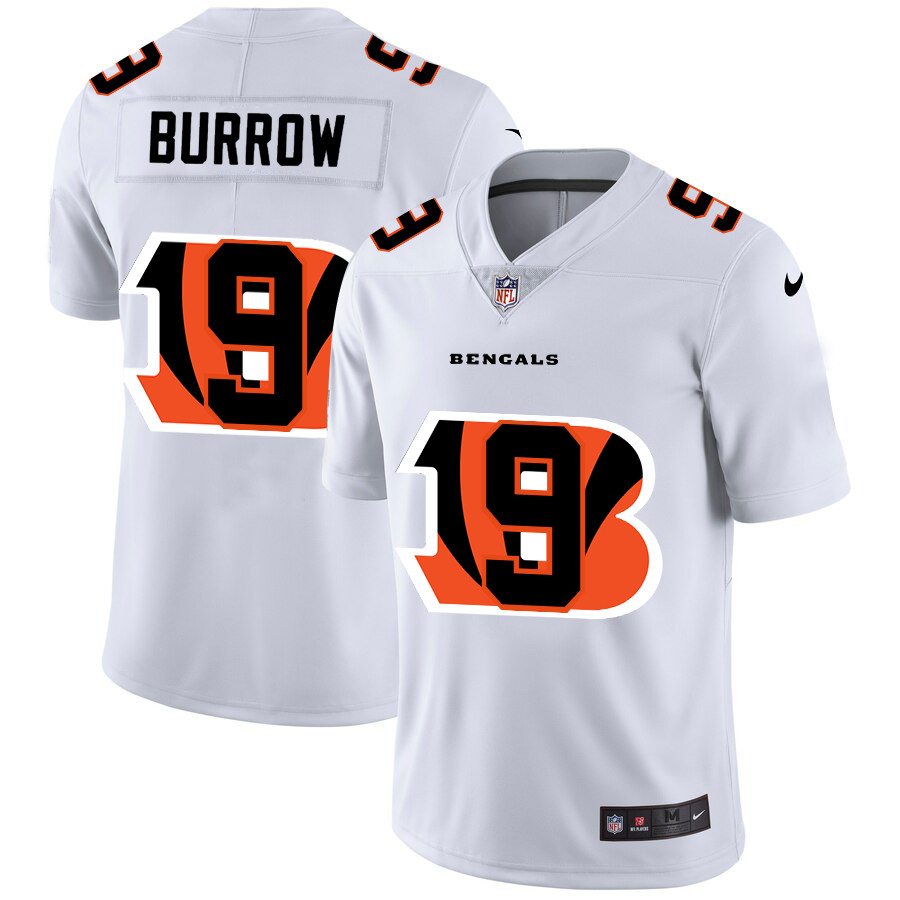 Nike Bengals 9 Joe Burrow White Shadow Logo Limited Jersey Nike Bengals 9 Joe Burrow White Shadow Logo Limited Jersey