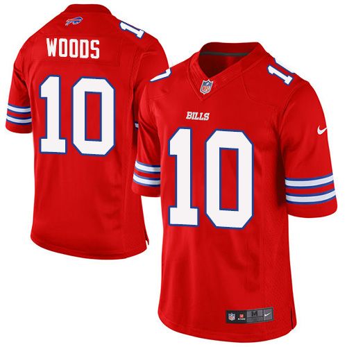 Nike Bills #10 Robert Woods Red Men's Stitched NFL Elite Rush Jersey