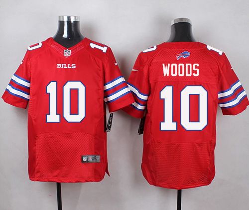 Nike Bills #10 Robert Woods Red Men's Stitched NFL Elite Rush jerseys