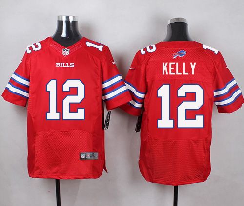 Nike Bills #12 Jim Kelly Red Men's Stitched NFL Elite Rush Jersey Nike Bills #12 Jim Kelly Red Men's Stitched NFL Elite Rush Jersey