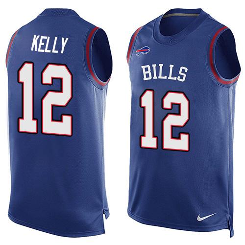 Nike Bills #12 Jim Kelly Royal Blue Team Color Men's Stitched NFL Limited Tank Top Jersey Nike Bills #12 Jim Kelly Royal Blue Team Color Men's Stitched NFL Limited Tank Top Jersey