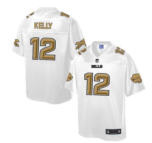 Nike Bills #12 Jim Kelly White Men's NFL Pro Line Fashion Game Jersey Nike Bills #12 Jim Kelly White Men's NFL Pro Line Fashion Game Jersey