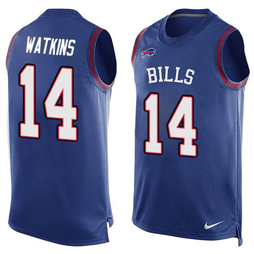 Nike Bills #14 Sammy Watkins Royal Blue Team Color Men's Stitched NFL Limited Tank Top Jersey Nike Bills #14 Sammy Watkins Royal Blue Team Color Men's Stitched NFL Limited Tank Top Jersey
