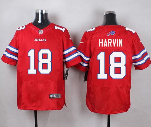 Nike Bills #18 Percy Harvin Red Men's Stitched NFL Elite Rush Jersey