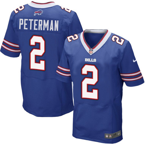 Nike Bills #2 Nathan Peterman Royal Blue Team Color Men's Stitched NFL New Elite Jersey