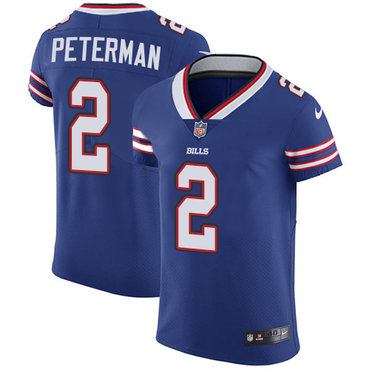 Nike Bills #2 Nathan Peterman Royal Blue Team Color Men's Stitched NFL Vapor Untouchable Elite Jersey