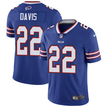 Nike Bills #22 Vontae Davis Royal Blue Team Color Men's Stitched NFL Vapor Untouchable Limited Jersey