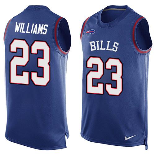 Nike Bills #23 Aaron Williams Royal Blue Team Color Men's Stitched NFL Limited Tank Top Jersey Nike Bills #23 Aaron Williams Royal Blue Team Color Men's Stitched NFL Limited Tank Top Jersey